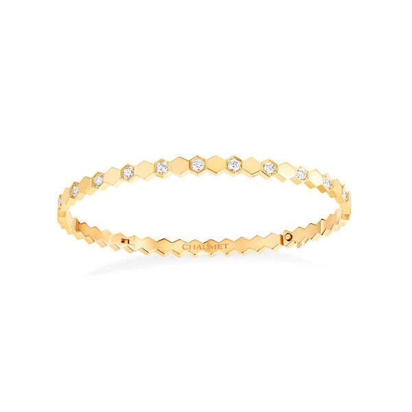 Bee de Chaumet Yellow Gold and Diamond Bangle